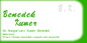 benedek kumer business card